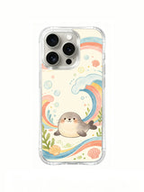 Coastal Rainbow Seal iPhone 14 Pro case front view