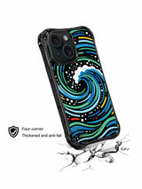 Abstract coastal art iPhone 15 Pro case lifestyle image