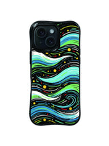 Sea Rhythm abstract blue wave iPhone 15 Pro case