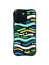 Tide Lines coastal pattern iPhone 15 Pro case