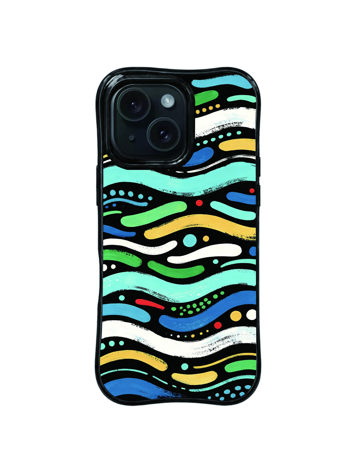 Tide Lines coastal pattern iPhone 15 Pro case
