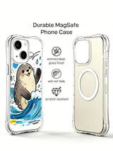 Angled and side profile views of Coastal Smile Seal iPhone 13 case