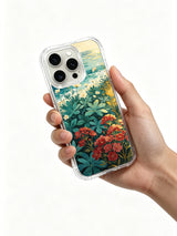 Hand holding Coastal Wildflower Dream iPhone 15 Pro case