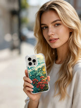 Coastal Wildflower Dream iPhone 15 Pro case lifestyle presentation