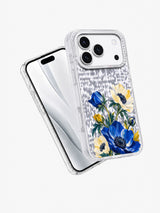 Cobalt Crescent transparent iPhone 17 Pro case angle view