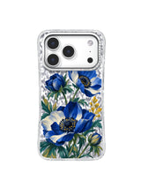 Wonder Gate layered cobalt and cream anemone artwork for iPhone 17 Pro Case