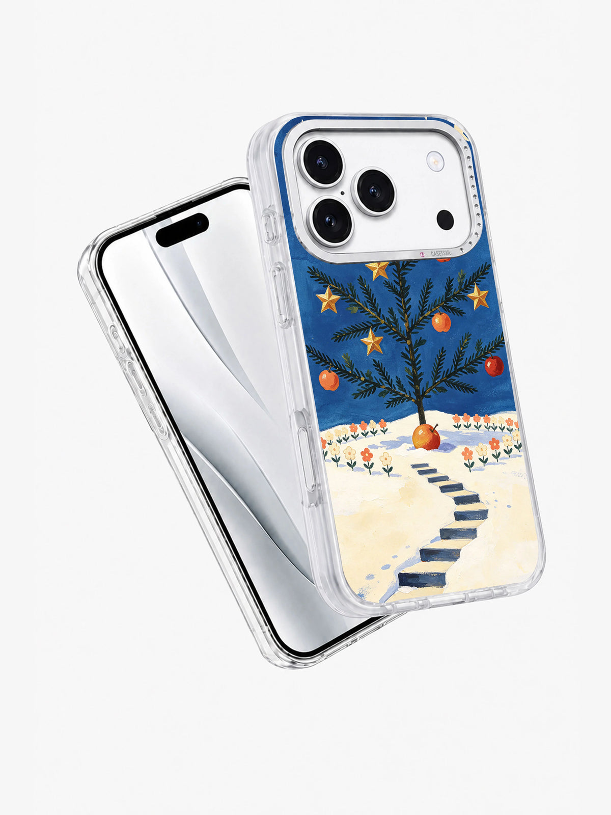 Cobalt Star Orchard iPhone 17 Pro case angled product view