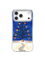 Cobalt celestial orchard tree iPhone 17 Pro case pattern three