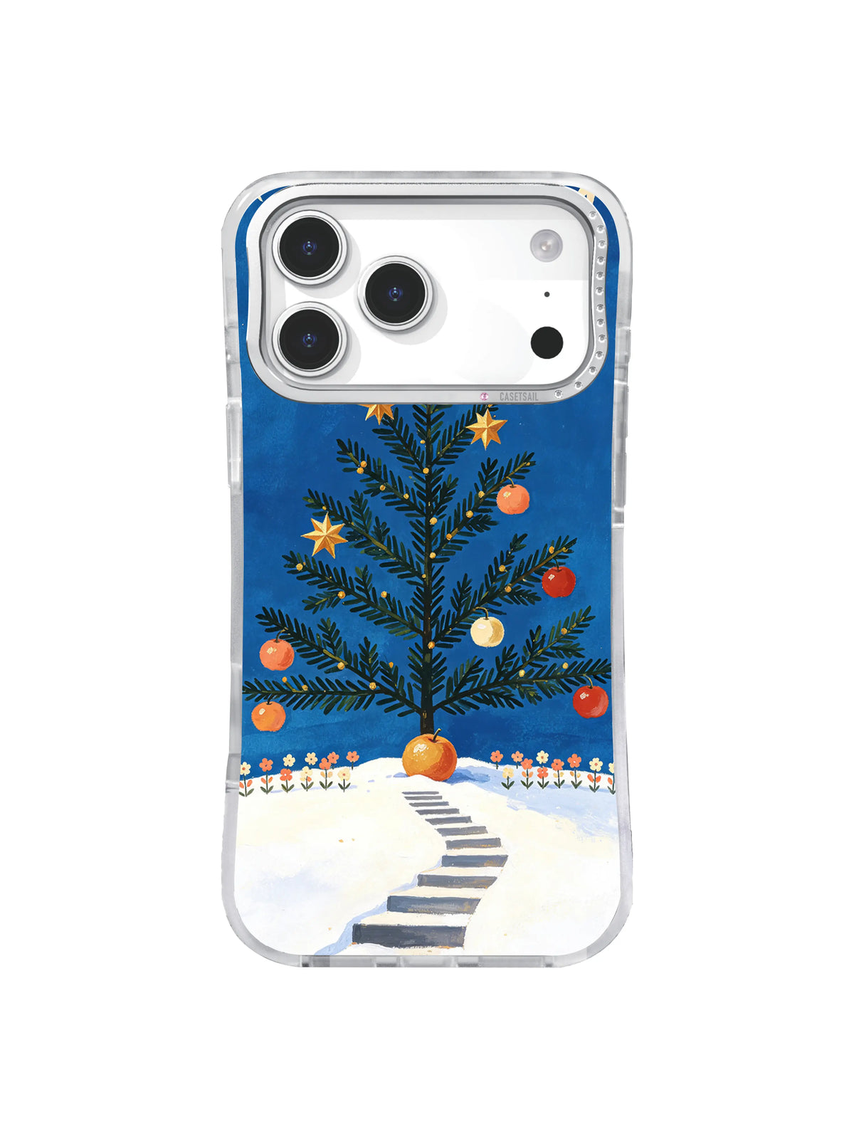 Cobalt winter orchard and flowers iPhone 17 Pro case pattern five