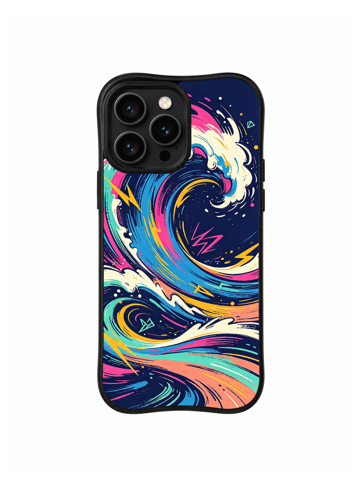 Color Energy Wave iPhone 14 Pro Max case front view