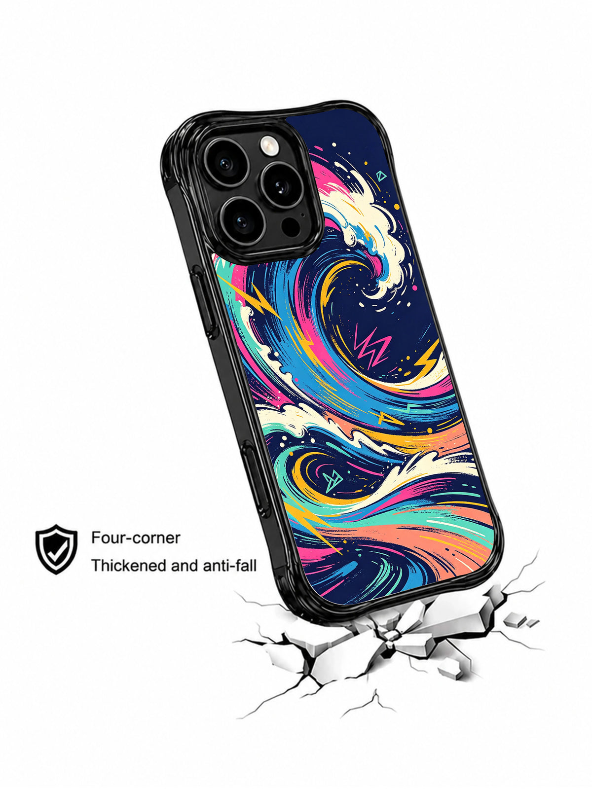 Color Energy Wave anti-fall iPhone 14 Pro Max case