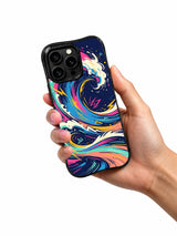 Color Energy Wave iPhone 14 Pro Max case in hand