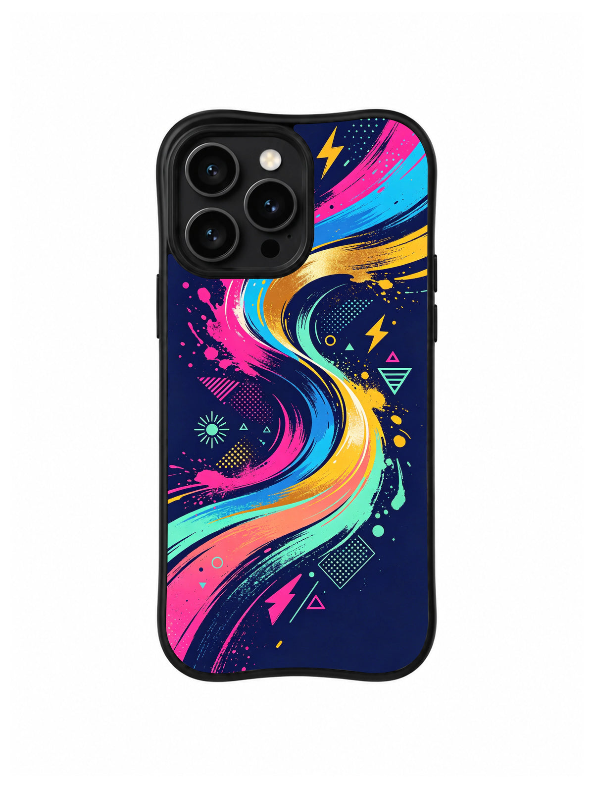 Neon Freedom Current pattern iPhone 14 Pro Max case