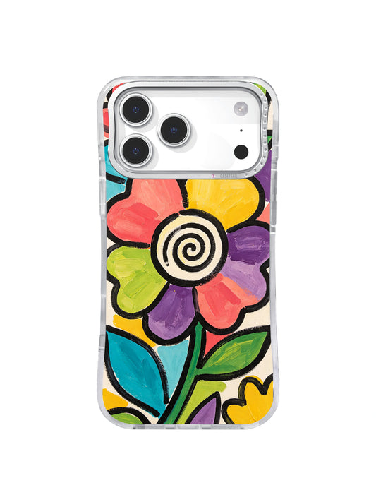 Spiral Petal Sun abstract floral iPhone 17 Pro Max case by Zara Kivell
