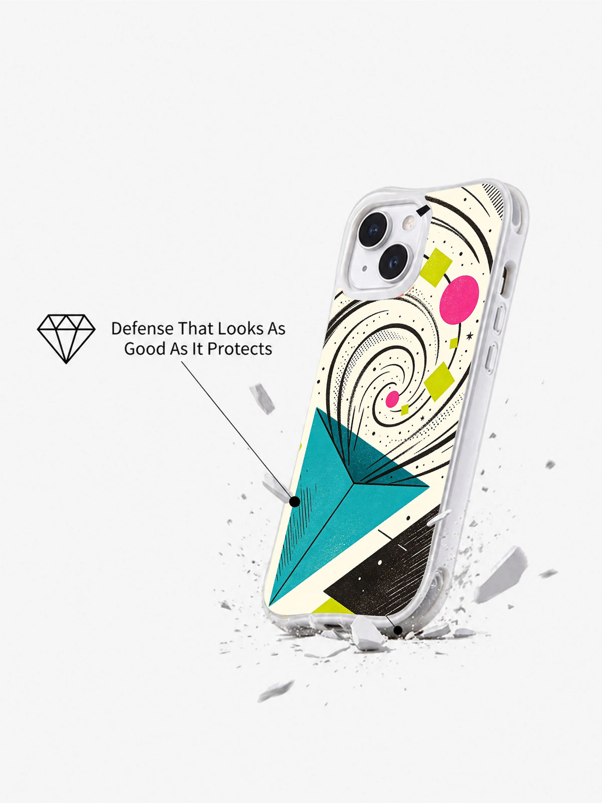 Color Rhythm Universe iPhone 15 case impact defense