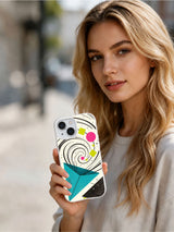 Color Rhythm Universe iPhone 15 case lifestyle