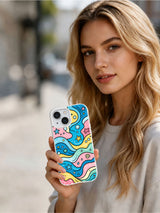 Color Wave artist-designed iPhone 14 case lifestyle