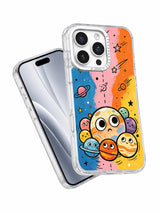 Colorful planet friends illustration case angled view