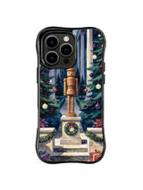 Copper Toy Guardian iPhone 16 Pro case in Bluewood Holiday Watch artwork