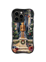 Copper Toy Guardian iPhone 16 Pro case in Midnight Pine Sentinel artwork