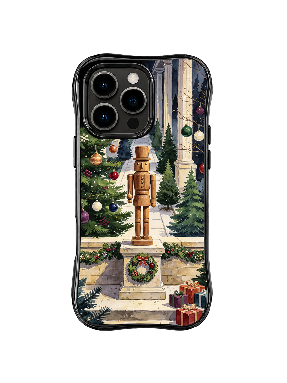 Copper Toy Guardian iPhone 16 Pro case in Wreath Pedestal Keeper artwork