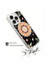 Coral Flower Archive iPhone 15 Pro case angled view