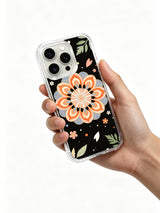 Coral Flower Archive iPhone 15 Pro case in hand