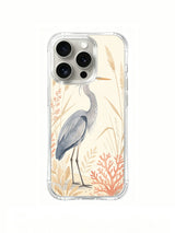 Coral Heron coastal iPhone 15 Pro Max case by Elowen Fern