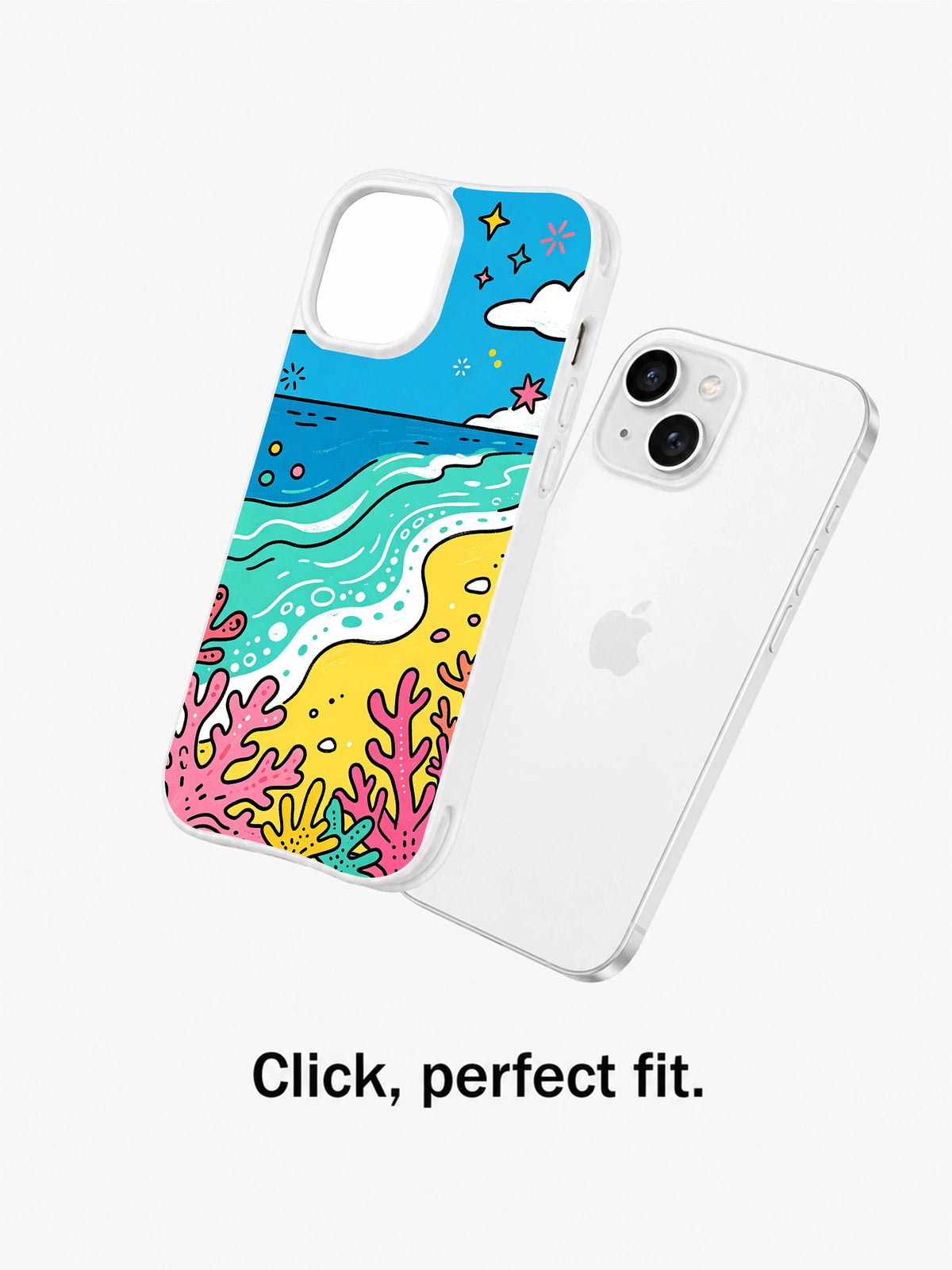 Coral Holiday iPhone 14 case precise fit