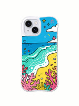 Coral Holiday coastal art iPhone 14 case front