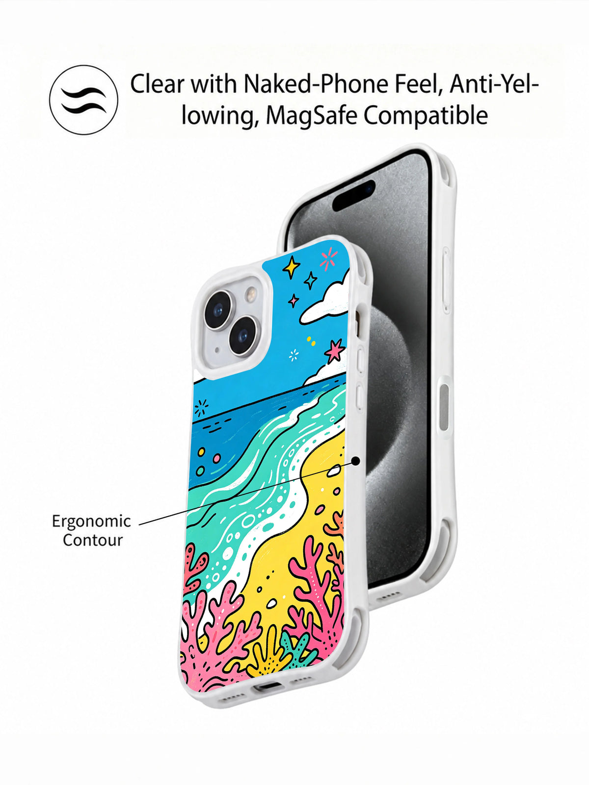 Coral Holiday iPhone 14 case magnetic compatible