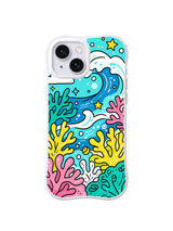 Turquoise Reef Tide pattern iPhone 14 case
