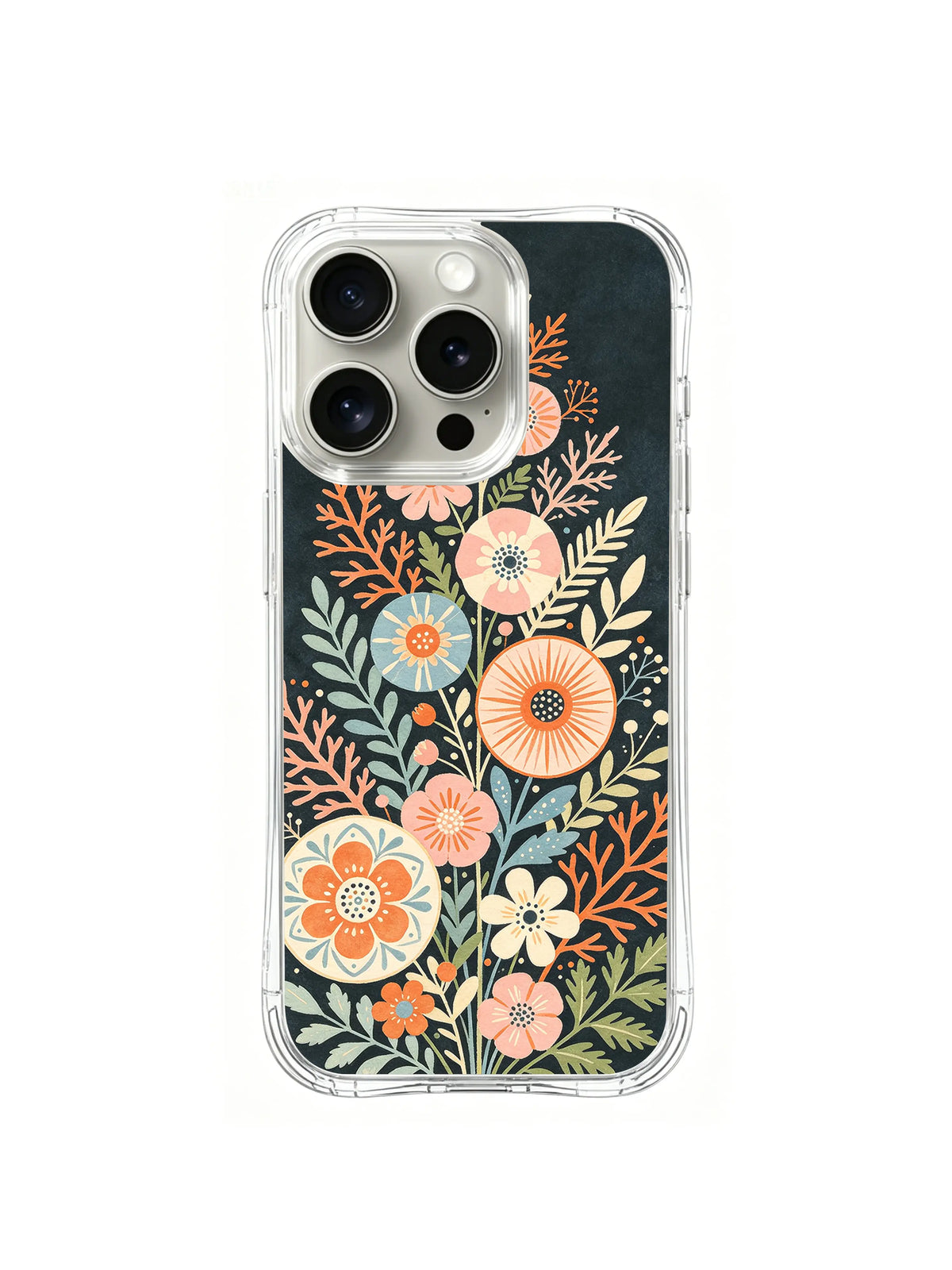 Coral Meadow Archive pattern iPhone 15 Pro case