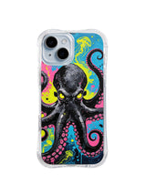 Coral Octopus Signal iPhone 15 Plus case in Electric Tentacle Pulse artwork