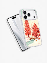 The Coral Ribbon Sisters angled phone case view