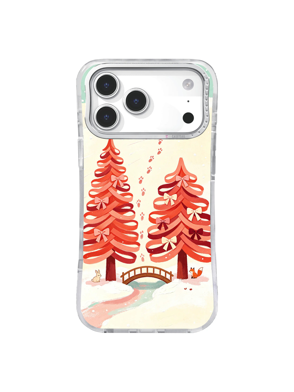 Coral Bridge Sisters winter folk art iPhone 17 Pro case by Mira Nordelle