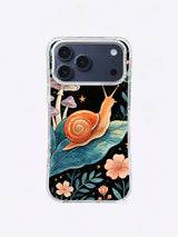 Coral Snail Moon Garden iPhone case, Spiral Shell Moonpath pattern