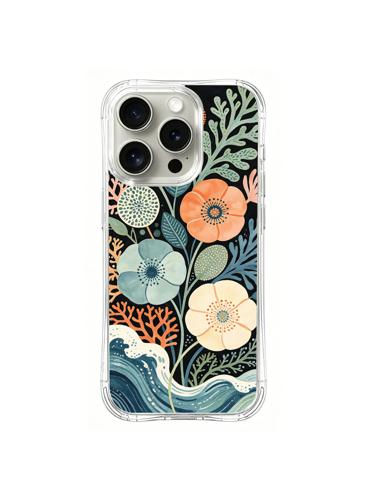 Coral Tide Bouquet pattern iPhone 15 Pro case