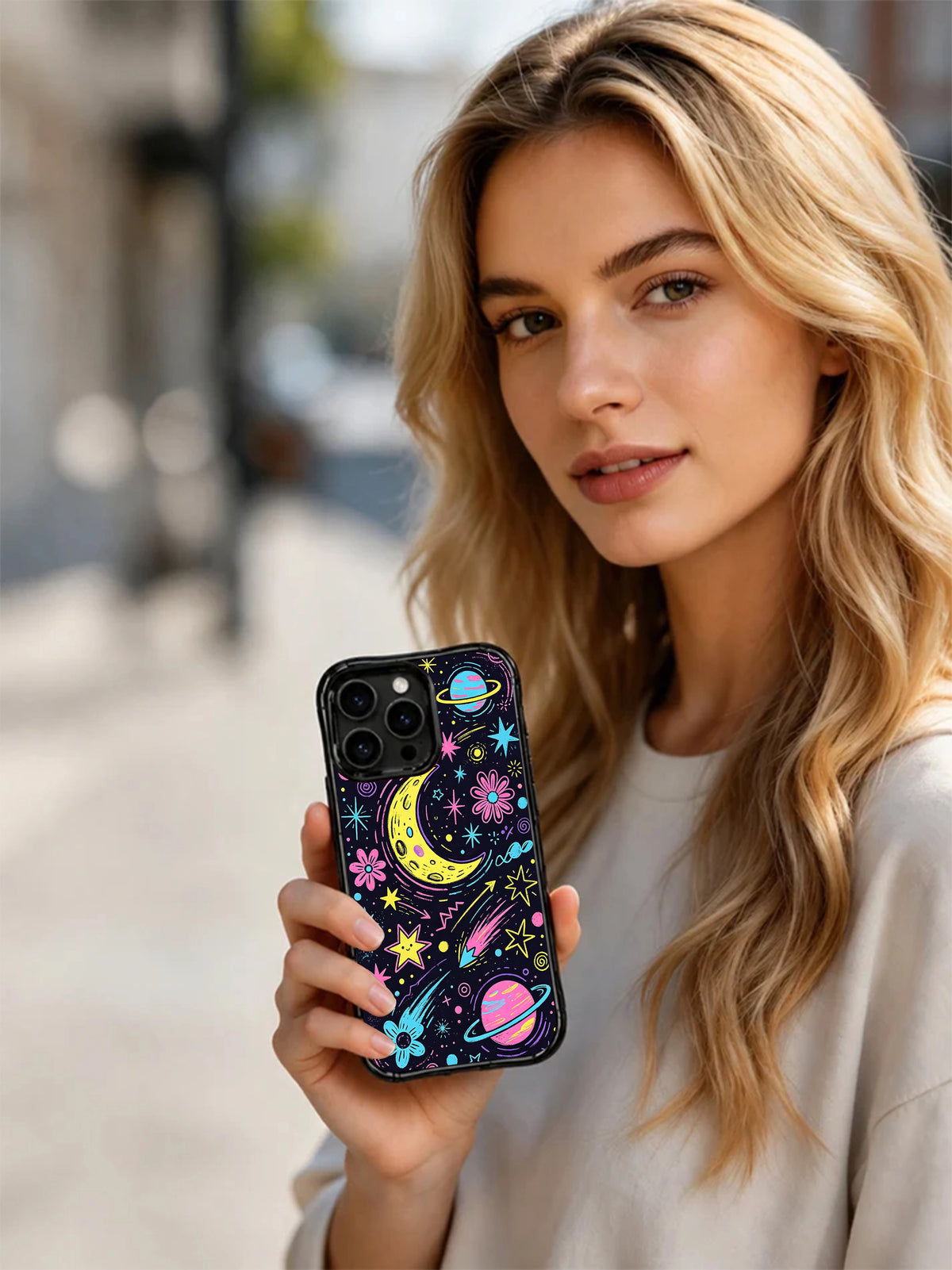 Cosmic Candy Universe neon celestial iPhone 16 Pro case view 6