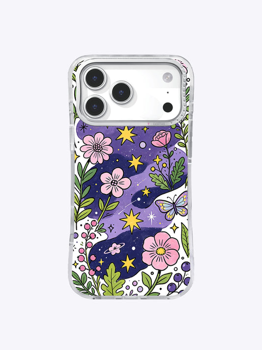 Cosmic Flower Parade iPhone 17 Pro Max case front view