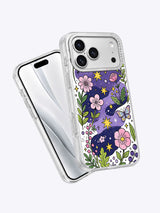 Cosmic Flower Parade iPhone 17 Pro Max case angled view