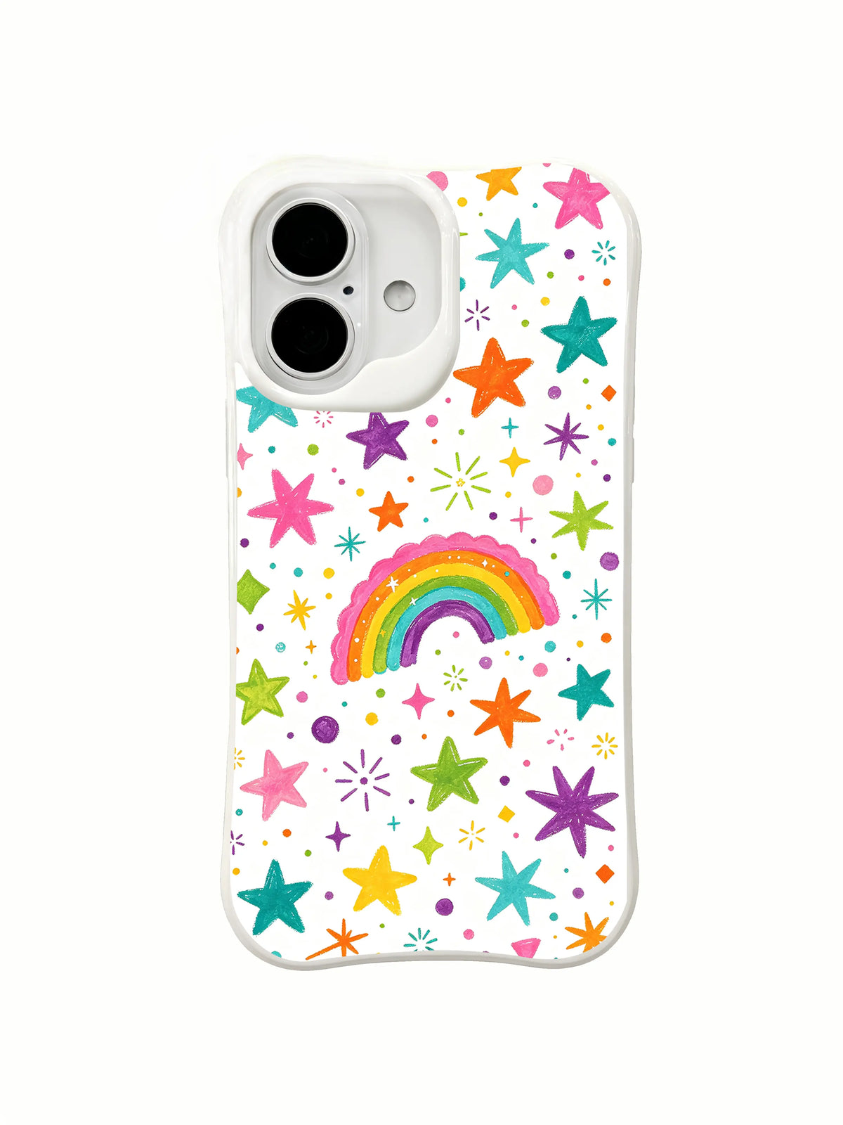 Rainbow Star Confetti: Küçük gökkuşağı çok renkli yıldızlar ve ışıltılar arasında yer alır.
