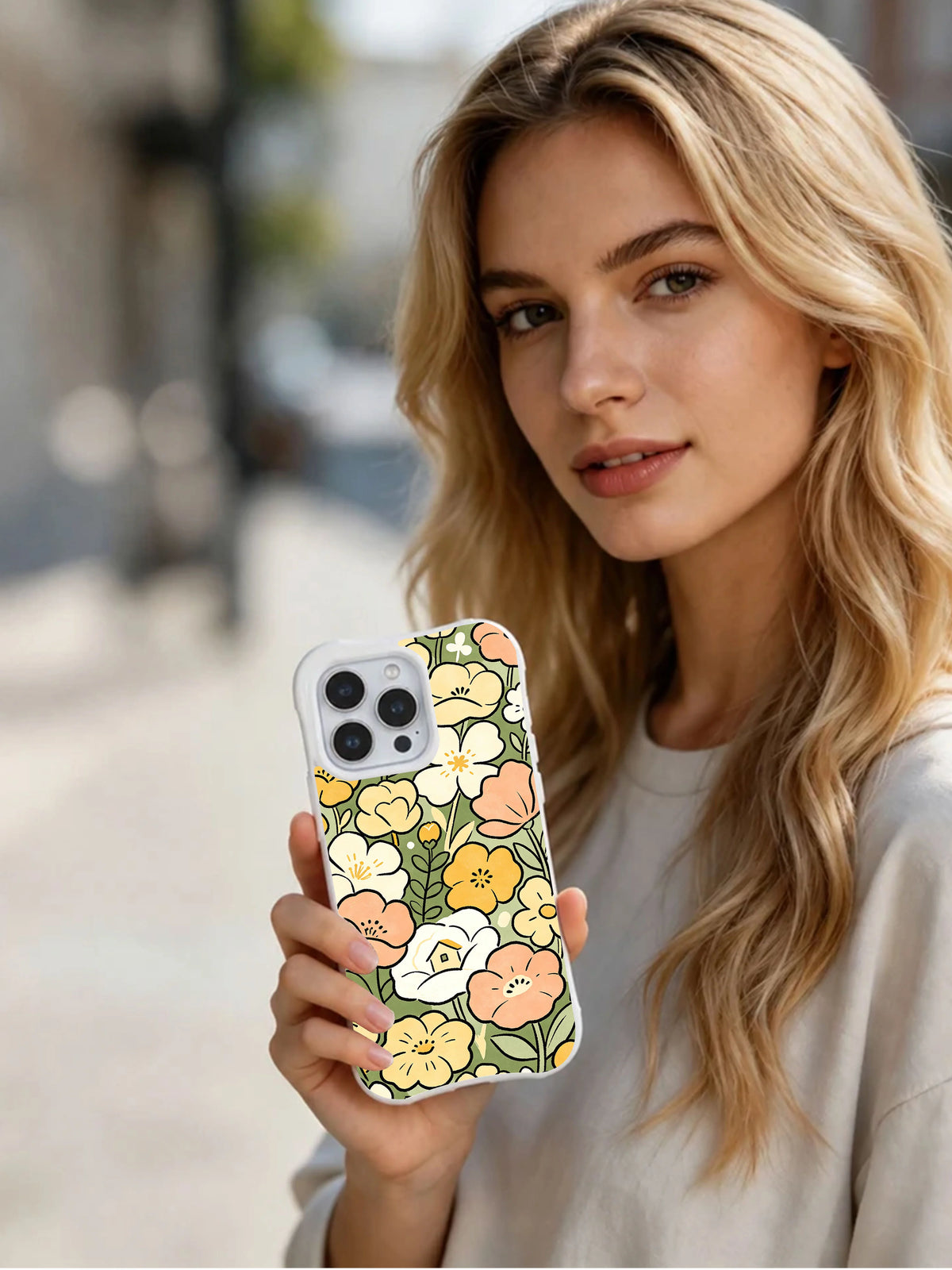 Product or handheld view of the Cottage Bloom Lullaby case