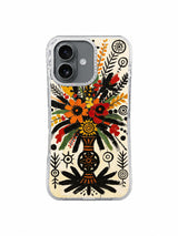 Totem Vase Garden orange red floral art on iPhone 16 Pro case