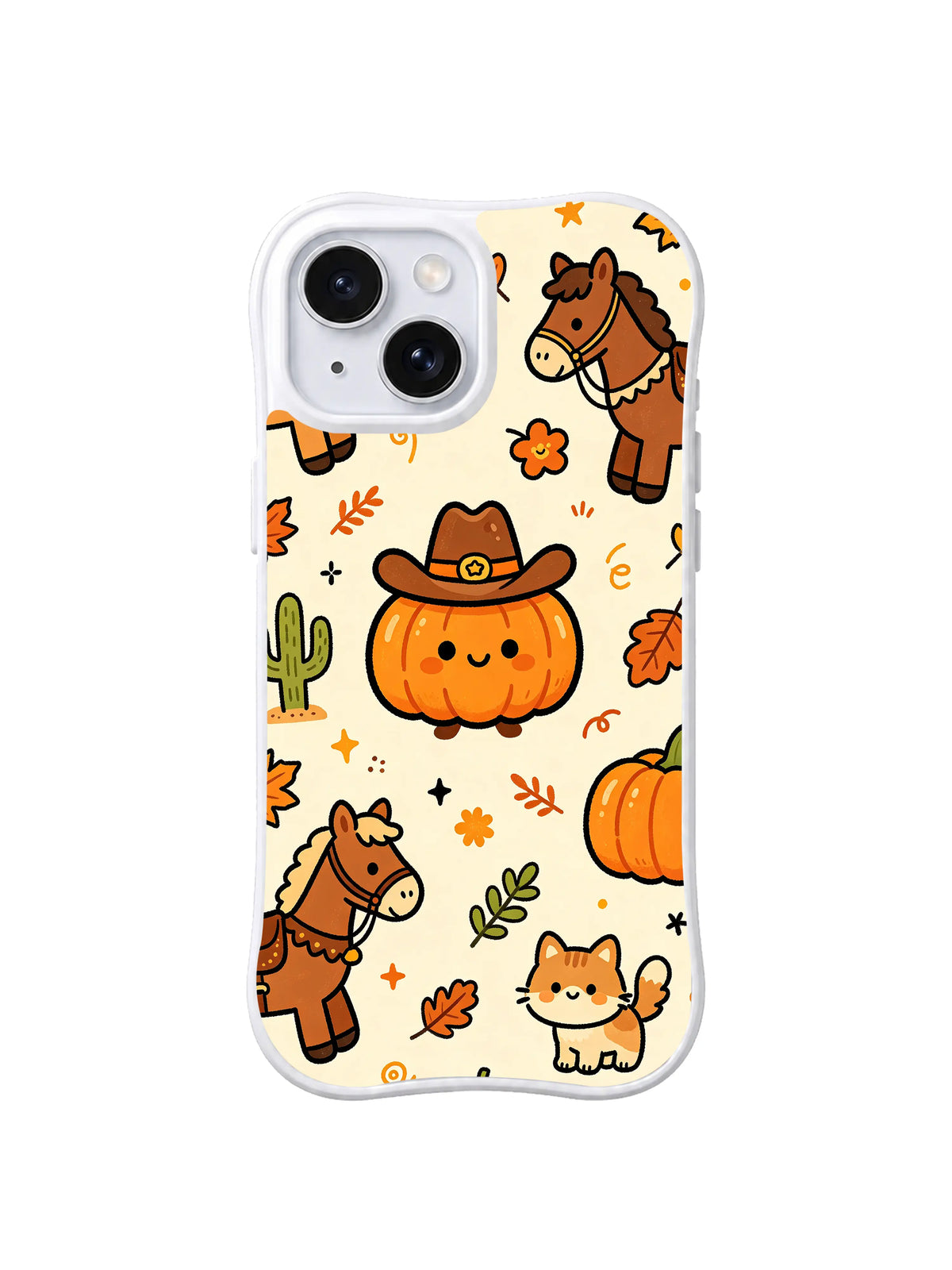 Cowboy Pumpkin Friends pattern on iPhone 14 case