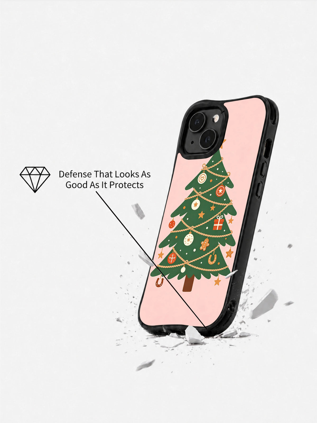 Cowgirl Christmas Charm rope garland iPhone case display