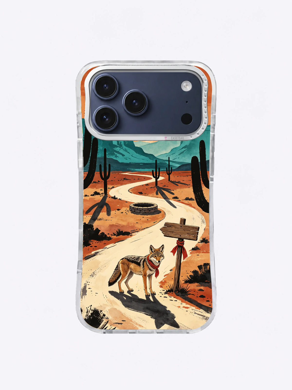 Red Scarf Desert Sign coyote iPhone case