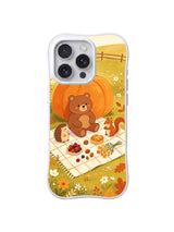 Cozy Bear Picnic iPhone 14 Pro Max case in Pumpkin Harvest artwork