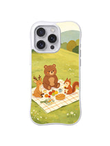 Cozy Bear Picnic iPhone 14 Pro Max case in Sunny Hill Friends artwork
