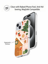 Cozy Cabin Christmas iPhone 14 Plus case clear-case presentation